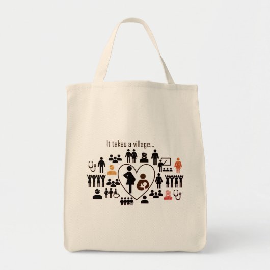 ABM It Takes a Village Grocery Tote Tote Bag (Voorkant)