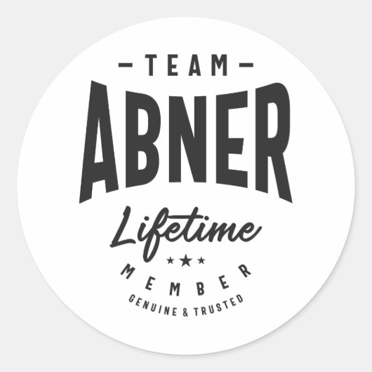 Abner Lifetime Lid met persoonlijke naam Abner Ronde Sticker (Voorkant)