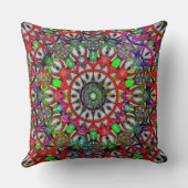Abnormale groene kleur kaleidoscoop mandala kussen (Achterkant)