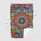 Abnormale groene kleur kaleidoscoop mandala t.b.t. golfhanddoek (Insitu)