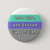 Abnosexuele Pride - "Hoe denk je dat?" - LGBT Ronde Button 5,7 Cm (Voorkant)