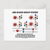 ABO Bloedgroepsysteem Begrijp bloedtype Briefkaart (Voorkant)