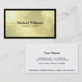 Abogado - Elegante profesional oro dorado y negro Visitekaartje (Voorkant / Achterkant)