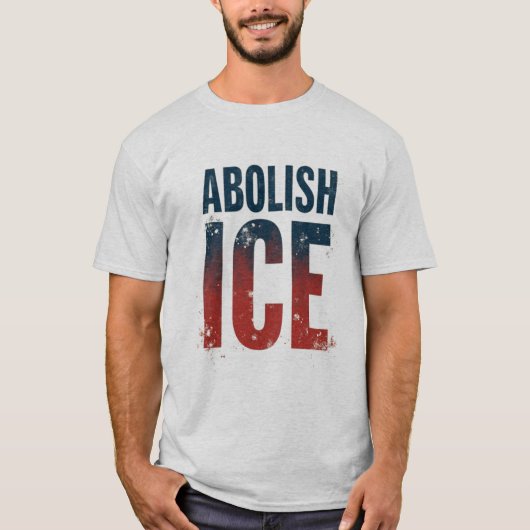 Abolish ICE American Flag Colors T-shirt (Voorkant)