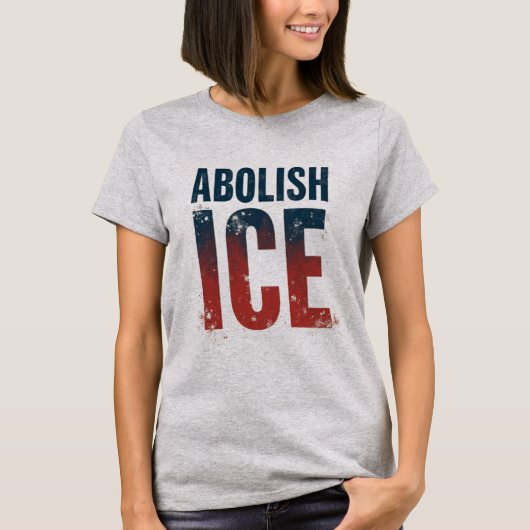 Abolish ICE American Flag Colors T-shirt (Voorkant)