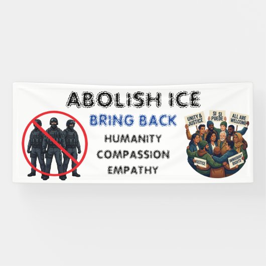 Abolish ICE | Bring Back Compassion and Empathy Spandoek (Horizontaal)