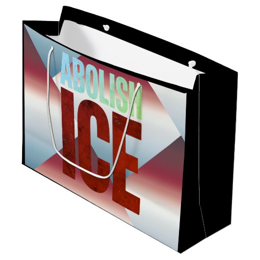 Abolish ICE Minimalist Protest Typography Design Groot Cadeauzakje (Voorkant Gekanteld)