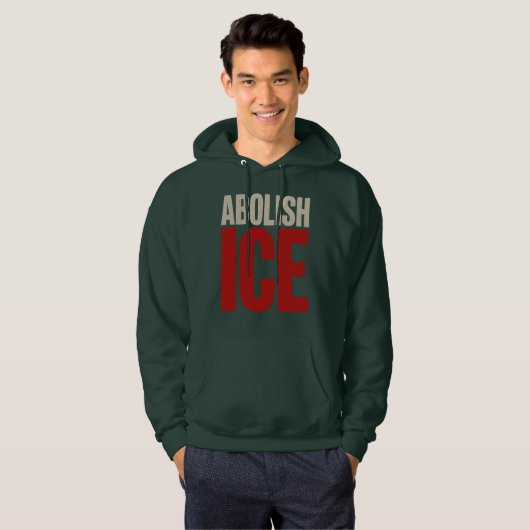 Abolish ICE Minimalist Protest Typography Design Hoodie (Voorkant volledig)