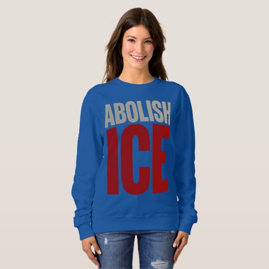 Abolish ICE Minimalist Protest Typography Design Trui (Voorkant volledig)