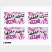 "Abolitionist Vegan" Word-Cloud-mozaïek Rechthoekige Sticker (Vel)