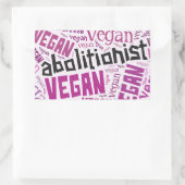 "Abolitionist Vegan" Word-Cloud-mozaïek Rechthoekige Sticker (Tas)