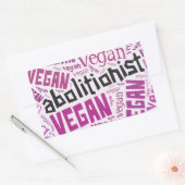 "Abolitionist Vegan" Word-Cloud-mozaïek Rechthoekige Sticker (Envelop)