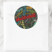 "Abolitionist Vegan" Word-Cloud-mozaïek Ronde Sticker (Tas)