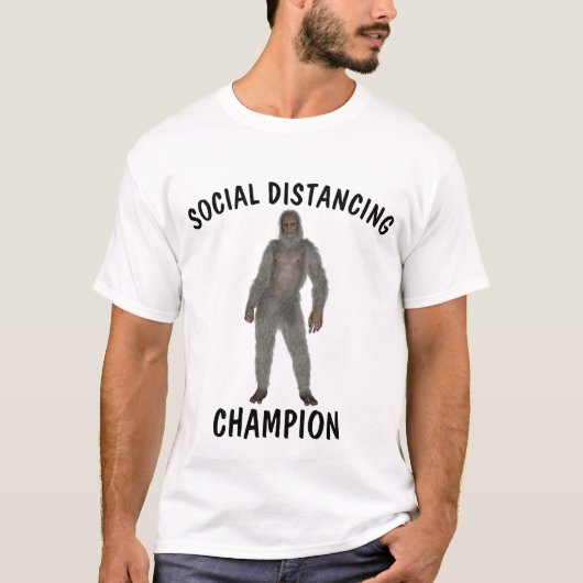 ABOMIDABLE SNOWMAN SOCIAL DISTANCING CHAMPION T-SH T-SHIRT (Voorkant)