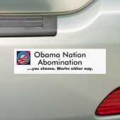 Abominatie Obama Nation Bumpersticker (Op auto)