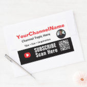 Abonneer je op mijn kanaal rechthoekige sticker (Envelop)