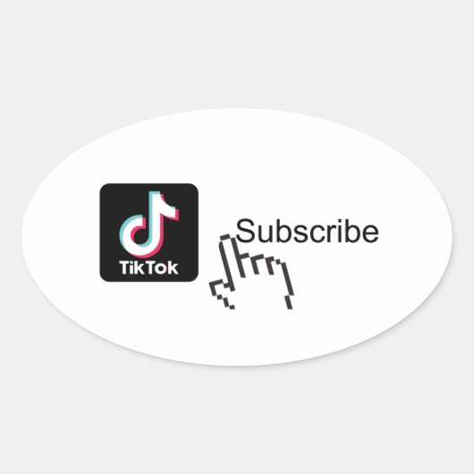 abonneer mijn Tiktok-kanaalsticker Ovale Sticker (Voorkant)