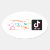 abonneer mijn Tiktok-kanaalsticker Ovale Sticker (Voorkant)