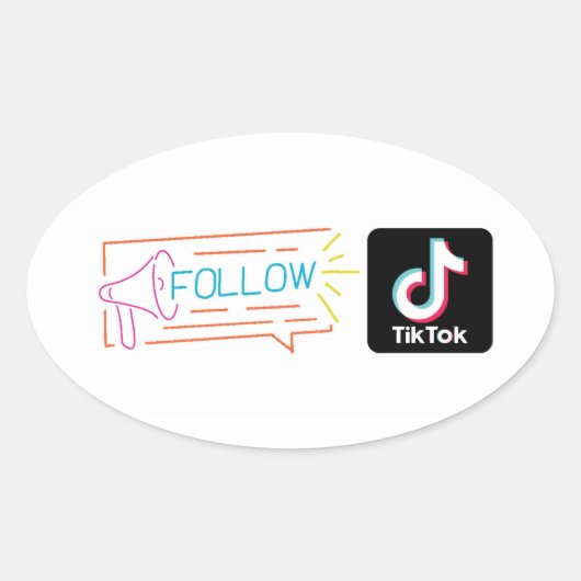 abonneer mijn Tiktok-kanaalsticker Ovale Sticker (Voorkant)