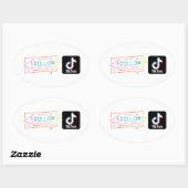 abonneer mijn Tiktok-kanaalsticker Ovale Sticker (Vel)