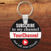 Abonneer op mijn kanaal knop sleutelhanger (Achterkant)