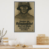 Abonneer u op de Oorlogslening WW1 Duits poster (Keuken)