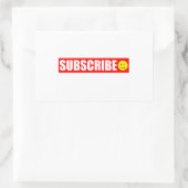 Abonneer u op rechthoekige sticker (Tas)
