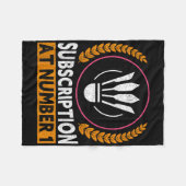 Abonnement bij nummer 1 grappige badminton fleece deken (Voorkant (Horizontaal))