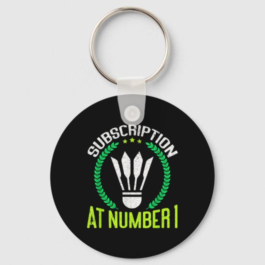 Abonnement bij nummer 1 grappige badminton sleutelhanger (Voorkant)