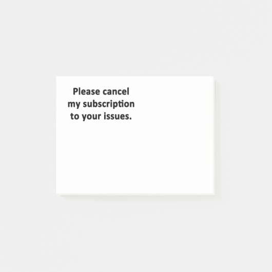 Abonnement op je problemen opzeggen post-it® notes (Voorkant)
