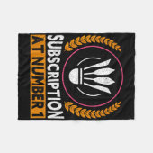 Abonnement op nummer 1 Funny Badminton 1 Fleece Deken (Voorkant (Horizontaal))