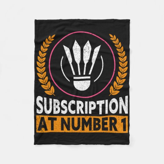 Abonnement op nummer 1 Funny Badminton 1 Fleece Deken (Voorkant)