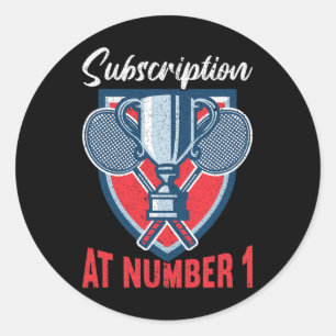 Abonnement op nummer 1 Funny Badminton 2 Ronde Sticker