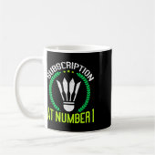 Abonnement op nummer 1 Funny Badminton Koffiemok (Links)
