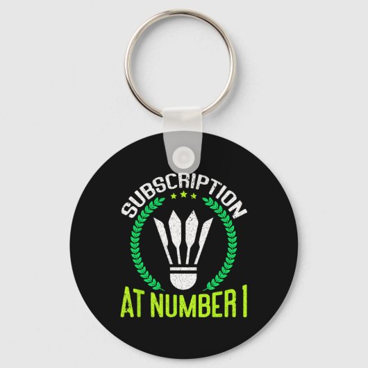 Abonnement op nummer 1 Funny Badminton Sleutelhanger (Voorkant)