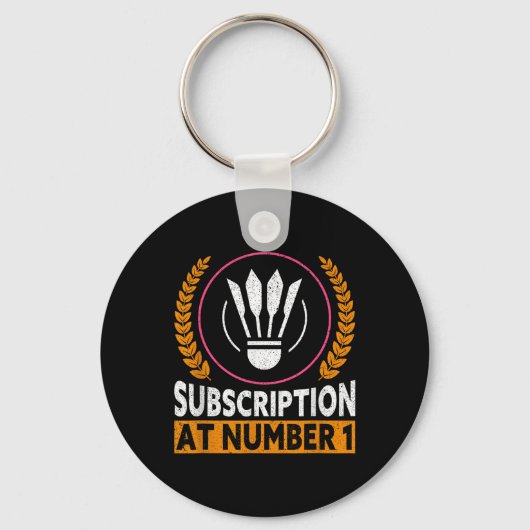 Abonnement op nummer 1 grappige badminton sleutelhanger (Voorkant)