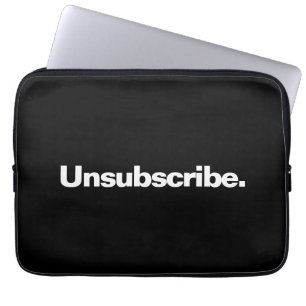 Abonnement opzeggen één woord wit tekst minimalism laptop sleeve