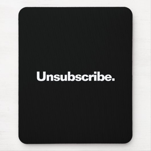 Abonnement opzeggen één woord wit tekst minimalism muismat (Voorkant)