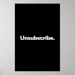 Abonnement opzeggen één woord wit tekst minimalism poster