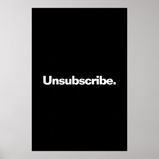 Abonnement opzeggen één woord wit tekst minimalism poster (Voorkant)