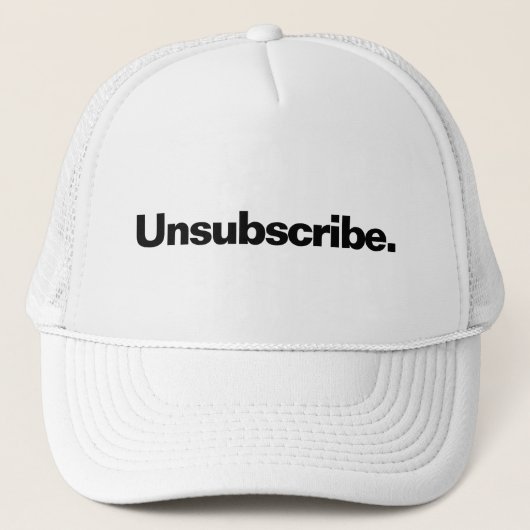 Abonnement opzeggen één woord wit tekst minimalism trucker pet (Voorkant)