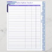 Abonnementstracker pagina- Maandelijks of Jaarlijk (Achterkant)