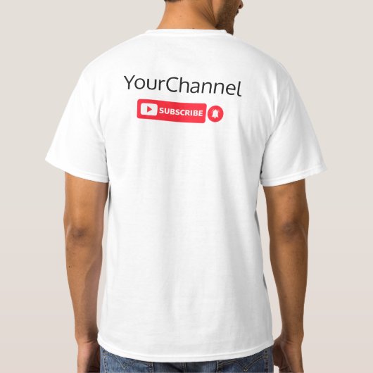 Abonneren YouTube Kanaal Naam Custom T-Shirt (Achterkant)