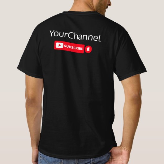 Abonneren YouTube Kanaal Naam Custom T-Shirt (Achterkant)