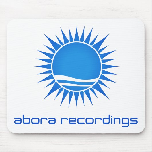 Abora Recordings Blue-on-White Mousepad Muismat (Voorkant)