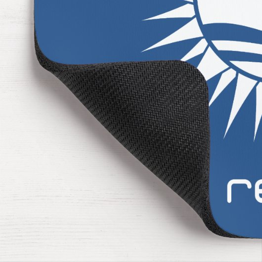 Abora Recordings White-on-Blue Mousepad Muismat (Hoek)