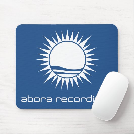 Abora Recordings White-on-Blue Mousepad Muismat (Met muis)