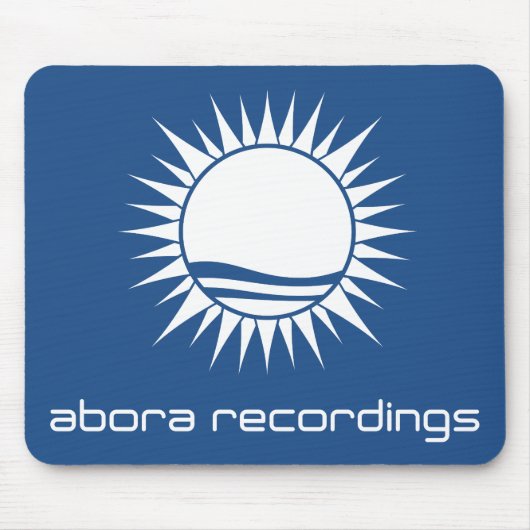 Abora Recordings White-on-Blue Mousepad Muismat (Voorkant)