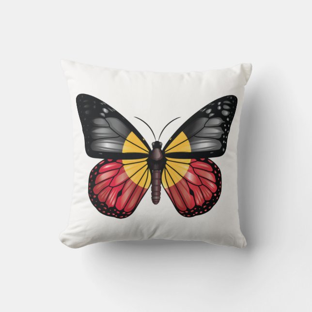 Aborigemaandvlag monarque Butterfly Kussen (Voorkant)