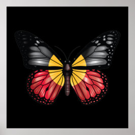 Aborigemaandvlag monarque Butterfly Poster